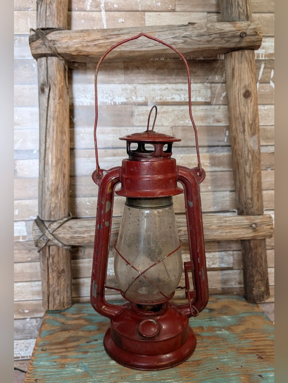 Vintage Rustic Red Kerosene Lantern From China